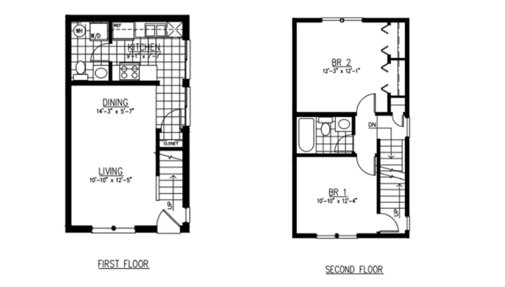 2 Bedroom + Den floor plan